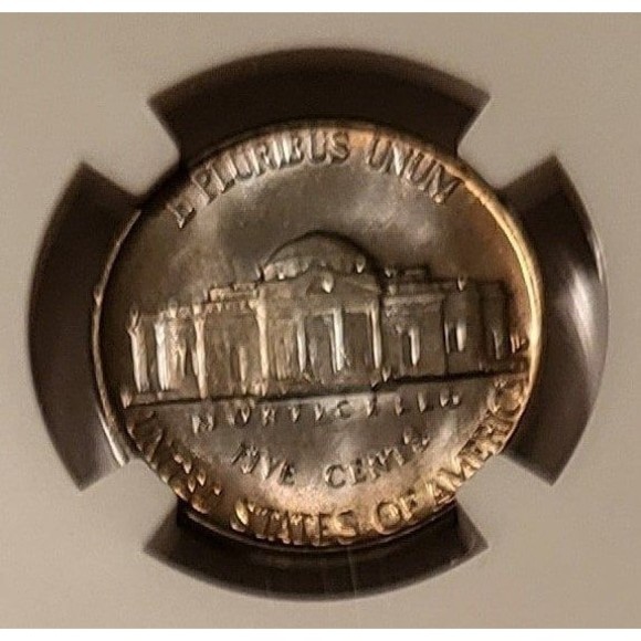1956 D Jefferson Nickel MS66 NGC Toning - Picture 4 of 4